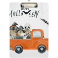 thumbnail image 1 of FMSHPON Halloween Orange Truck Ghost Skull Clipboard Hardboard Wood Nursing Clip Board and Pull for Standard A4 Letter 13x9 inches, 1 of 5
