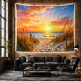 thumbnail image 6 of Beach Path at Sunset in Warm Light, Serene Coastal Nature for Ocean Lovers, Beach Wall Art, Housewarming Gift, Tapestry Wall Hanging for Living Room, Bedroom and Dorm, 6 of 7