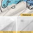 thumbnail image 4 of No Hook Teal Blue Science Shower Curtain with Snap in Liner Set, Funny Cartoon Artwork Wood Grain Waterproof Fabric Bathroom Curtains with See Through Top Window, Hotel Style Small 36 x 72 Inch, 4 of 9