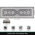 thumbnail image 4 of MeyJey 2'x6' Runner Rug for Hallways, Non Slip Entryway Mat with Rubber Backing Washable Oriental Vintage Rug for Entryway Kitchen Bedroom Laundry, Gray/Brown, 4 of 11