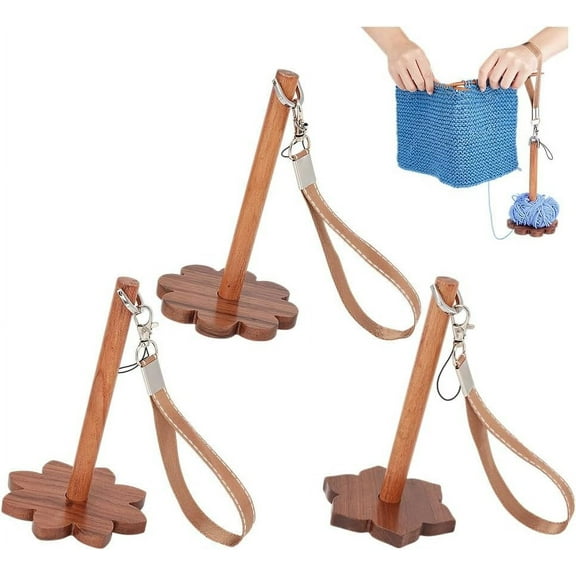 3 Sets Portable Wrist Yarn Holder 3 Styles Wood Yarn Holder Stand with Polyester Lanyard Wrist Yarn Knitting Supplies for Every Knitting and Crochet Enthusiast Knitting Supplies Colorful