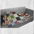 thumbnail image 5 of Retro Soft Flannel Fleece Throw Blanket, Big Patchwork of Different Patterns Traditional Classical Old Fashioned, Cozy Plush for Indoor and Outdoor Use, 50" x 60", Multicolor, by Ambesonne, 5 of 5