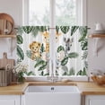 thumbnail image 2 of Elephant Giraffe Lion Kitchen Curtains, Eucalyptus Leaves Cute Animals Light Filtering Window Curtain Panels, 2Pcs Rod Pocket Window Treatments Set for Cabin Bathroom Bedroom 52x45 Inches, 2 of 9