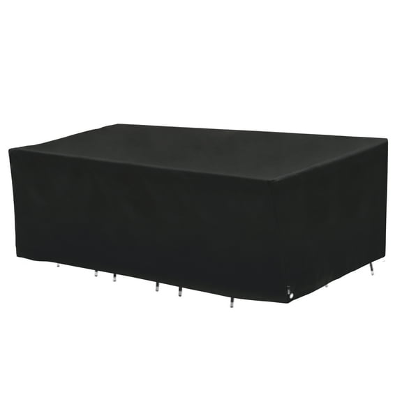 Modern Leisure Black Diamond Waterproof Oval Patio Table & Chair Set Cover, 108"L x 64"W x 34"H, Black