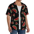 thumbnail image 2 of Yiaed Watermelon Print Mens Casual Wrinkle Free Shirts Short Sleeve Button Down Summer Stretch Dress Shirt-3X-Large, 2 of 5
