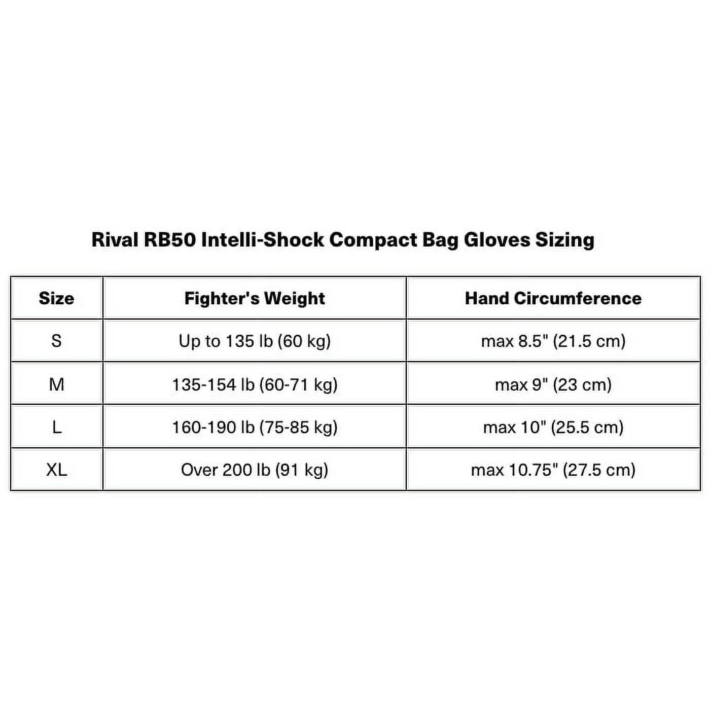 Rival Boxing RB50 Intelli-Shock Compact Bag Gloves- XL - Black