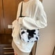 thumbnail image 3 of 1 bolso de hombro con estampado de vaca de peluche, bolso cruzado de peluche para mujeres y niñas., 3 of 5