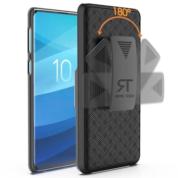 Rome Tech Samsung Galaxy S10 Plus Shell Holster Combo Case - Black