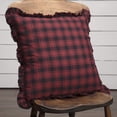 thumbnail image 4 of VHC Brands 18x18" Cumberland Buffalo Check Plaid Cotton Square Pillow, Red, 4 of 4