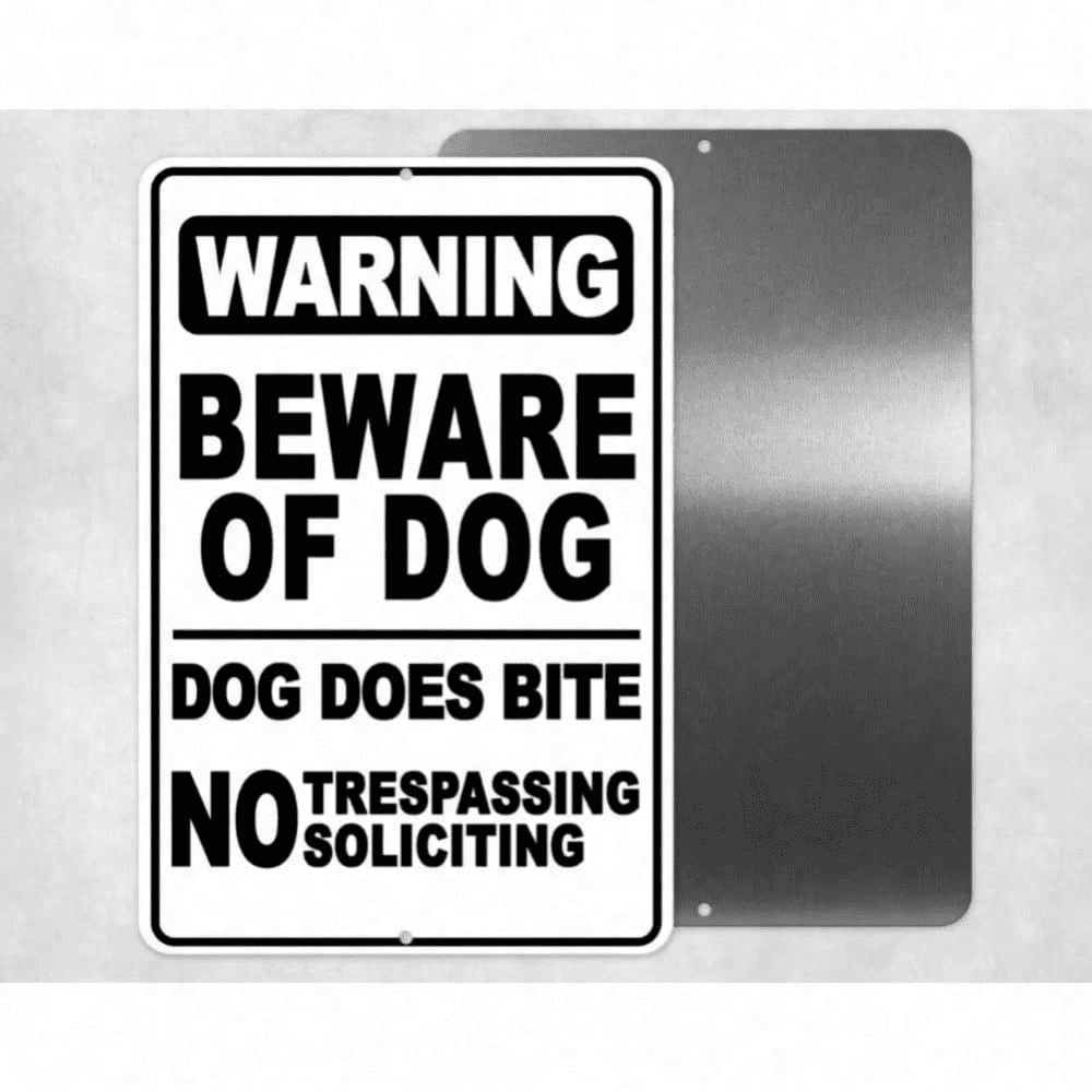 Beware of Dog Sign Deterrent Warning Plaque Home Security Outdoor Indoor Funny Halloween Yard Wall Decoration