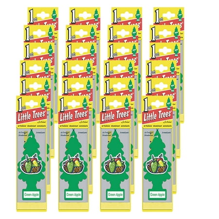Little Trees Hanging Car and Home Air Freshener, Green Apple Scent (Pack of