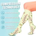 thumbnail image 3 of Lcziwo Gradual Compression Socks for Women Men Floral Print Circulation Supports Socks for Running Athletic 6 Pairs L, 3 of 5