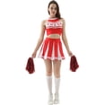 thumbnail image 1 of Fgnfyis Ensemble de Cheerleading pour Femmes Tenue de Cheerleading pour Fille Tenue de Football de Scène Ensemble de Jupe de Carnaval pour Femmes 2 Pcs Rouge G, 1 of 9