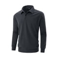 thumbnail image 2 of XIYON Long Sleeve Polo Shirts For Men Loose Button Stand Collar Sportswear Shirt Business Casual Fashion Tops Classic Comfortable Mens Shirts, 2 of 9