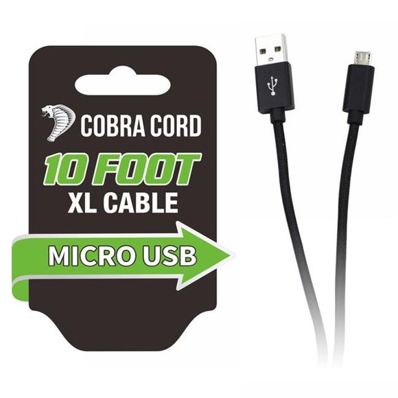 Diamond Visions 9038961 Nylon Cobra Micro USB Cell Phone Cord - Case of 12