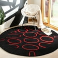 thumbnail image 2 of SAFAVIEH Soho Chason Geometric Wool Area Rug, Black/Red, 7'6" x 9'6", 2 of 8