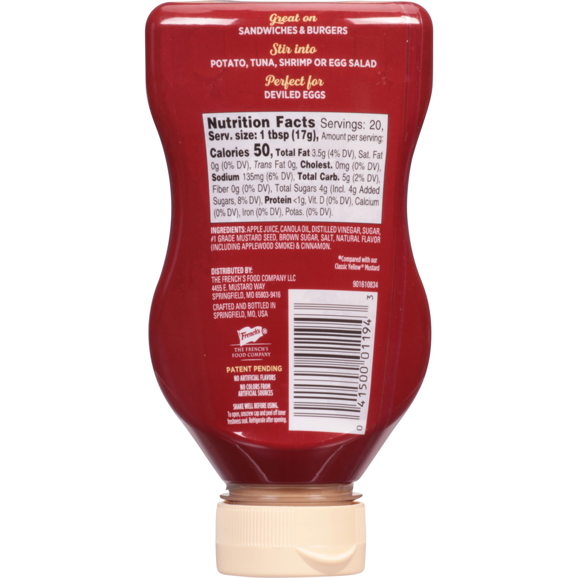 French's No Artificial Flavors Kosher Creamy Sweet Applewood French's No Artificial Flavors Kosher Creamy Sweet Applewood