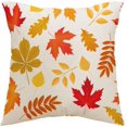 thumbnail image 4 of Housses d'Oreiller d'Automne 18x18 Pouces Ensemble de 4 Citrouilles de Récolte Feuilles Automne Vacances Rustique Lin Taie d'Oreiller Décorations de Ferme L'action de Grâce Décor d'Automne pour Canapé Canapé Intérieur Extérieur, 4 of 5