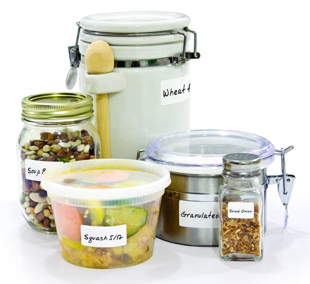 Jokari Erasable Food Labels Starter Kit with Reusable Sticker Labels, Freezer, Microwave, Dishwasher Safe, 4 Pack