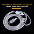 thumbnail image 2 of Cable para Auriculares HIFI de Cobre Puro Chapado en Plata, Doble Paralelo, con Conector Tipo C, Clavija Chapada en y Micrófono., 2 of 5