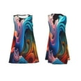 thumbnail image 7 of Wukai Vibrant Fluid Motion Art Print Women's Sleeveless Dress, Loose Fit Casual Dress for Women, Comfortable Sleeveless Summer Dress, 7 of 7