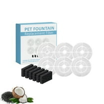 Nispira Cat Water Fountain Filter Replacements for Kastty Sibays 2.5Gal/9.5L Large18CM Dog Water Fountain Dispenser Wireless Pumps Black Sponge, 6 Packs