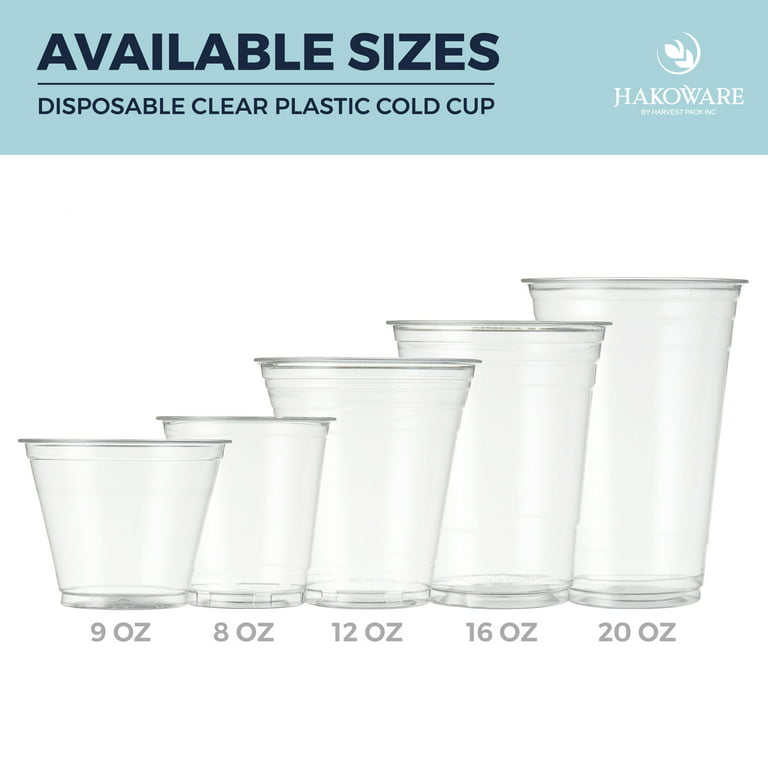 (200 Sets) Plastic Disposable Cups with Lids - Premium 16 oz (ounces) Crystal Clear Pet for Cold Drinks Iced Coffee Tea Juices Smoothies Slushy Soda