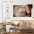 thumbnail image 4 of Elephant Stock Grunge Basketball Hoop Wall Art - Horizontal Multi Panel Canvas - Living Room Wall Decor - Sports Multi Panel - Red And Black Decor - 65" x 42", 4 of 4