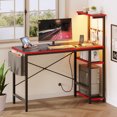 thumbnail image 2 of Bestier Bureau de Jeu à DEL de 44 Pouces avec Prises, Bureau d'Ordinateur avec Étagères de Rangement pour Adultes, 2 of 10