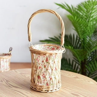 Wicker Vase Rattan Woven Flower Basket Long Rustic Flower