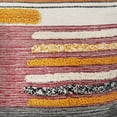 thumbnail image 3 of Ox Bay Qasim 18" x 18" Pink/Beige Shag Striped Cotton Adult Decorative Throw Pillow, 3 of 8