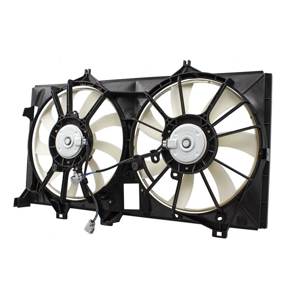 Brock Replacement Dual Engine Cooling Radiator Condenser Fan Motor Assembly Compatible with Camry Avalon Hybrid 163630V370 163630A150 TO3115173