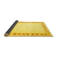 thumbnail image 2 of Ahgly Company Indoor Round Oriental Yellow Traditional Area Rugs, 5' Round, 2 of 4