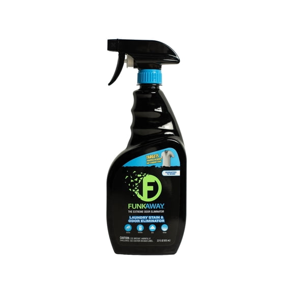 FunkAway Laundry Odor Eliminator & Stain Remover, Pretreat, Pre-Wash Deodorizer Spray for Sweat, Smoke & Pet Smells, 22 FL oz