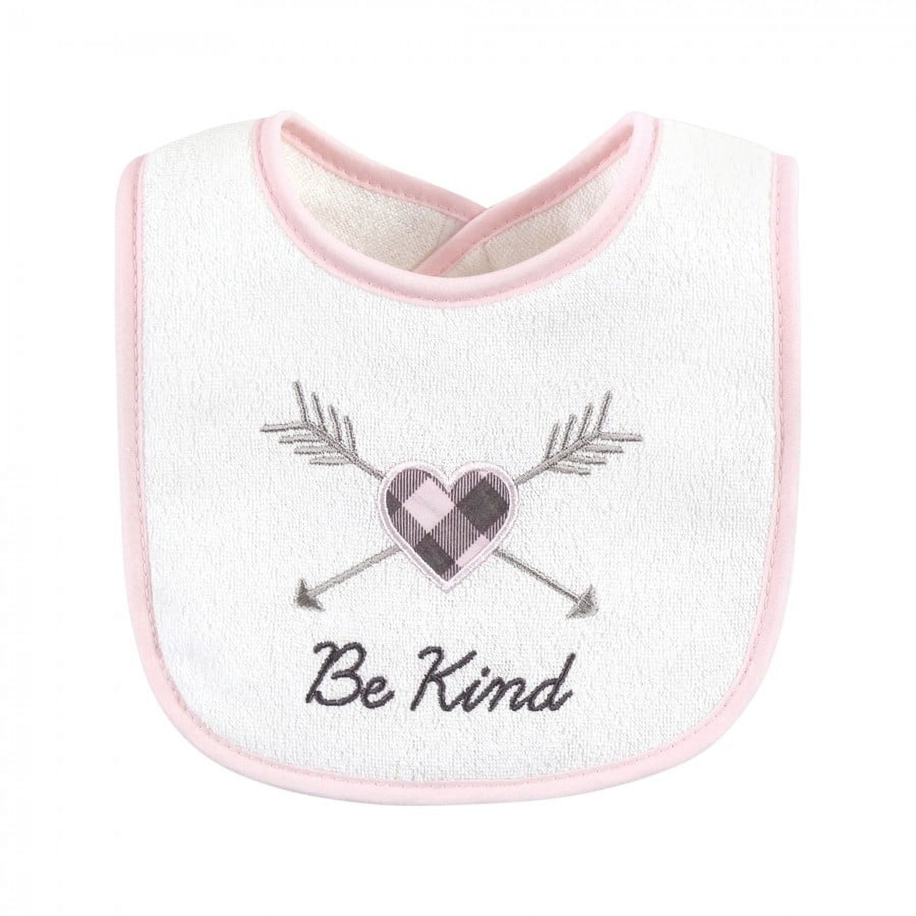 Hudson Baby Infant Girl Cotton Terry Drooler Bibs with Fiber Filling, Girl Moose Bear, One Size