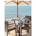 thumbnail image 3 of Outdoor Tablecloths with Umbrella Hole & Zipper, Geometric Flower 60x60 Inch Square Tablecloths, Vintage Country Floral Blue Yellow on Linen Waterproof Table Cloth, Patio/Pool/Picnic Table Covers, 3 of 8