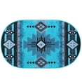 thumbnail image 2 of Emma + Oliver 3x5 Oval Turquoise Olefin Accent Rug with Complementary Southwestern Pattern in Turquoise with Jute Backing, 2 of 8
