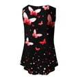thumbnail image 5 of Économies d'Été en Liquidation! Fatuov Débardeurs Sans Manches pour Femmes Été Camisoles Amples Graphiques Col Rond Hauts Décontractés Blouses Rouges, 5 of 5