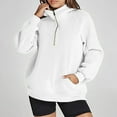thumbnail image 2 of Fashion Hoodies for Women Pullover Plus Size Loose Casual Half Zipper Hooded Sweatshirt, 2 of 7