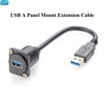 thumbnail image 2 of D-Type USB 3.0 A Male to Female Extension Cable Flan Chassis Panel Mount 5Gbps USB Type A Charging & Data Cable For Printer, 2 of 7