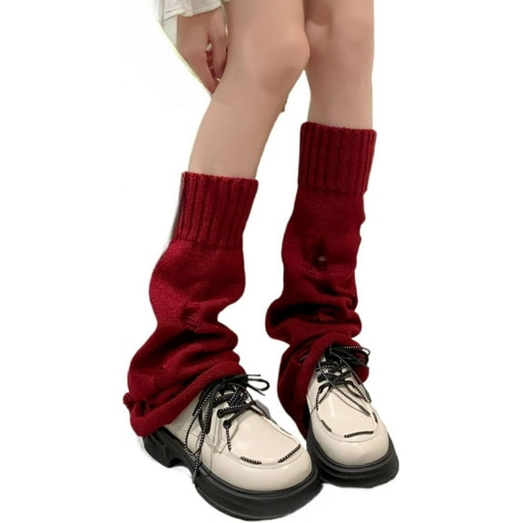 YooGuoGuo Leg Warmers for Women Y2k Punk Cute Cotton Knitted Ripped Hole Fairy Grunge Japanese Kawaii Soft Slouch Boots Cover