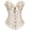 Beige 819, variant on Women's Vintage Floral Corset Bustier Top, Zipper Front Burlesque Lingerie