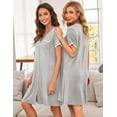 thumbnail image 6 of Ekouaer Nightgowns for Women Button Down Pajamas Tops Short Sleeve Sleepwear V-Neck Sleepwear, 6 of 7