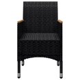 thumbnail image 4 of vidaXL 9 Piece Garden Dining Set Poly Rattan and Acacia Wood Black, 4 of 5