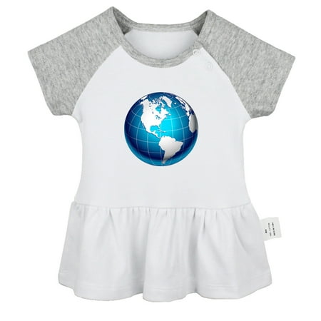 

Nature Earth Pattern Dresses For Baby Newborn Babies Skirts Infant Princess Dress 0-24M Kids Graphic Clothes (Gray Raglan Dresses 12-18 Months)