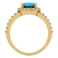 thumbnail image 4 of 2.78ct oval cut turquoise 18k yellow gold halo Bridal Wedding Engagement Promise Anniversary Ring for Women size 11, 4 of 7