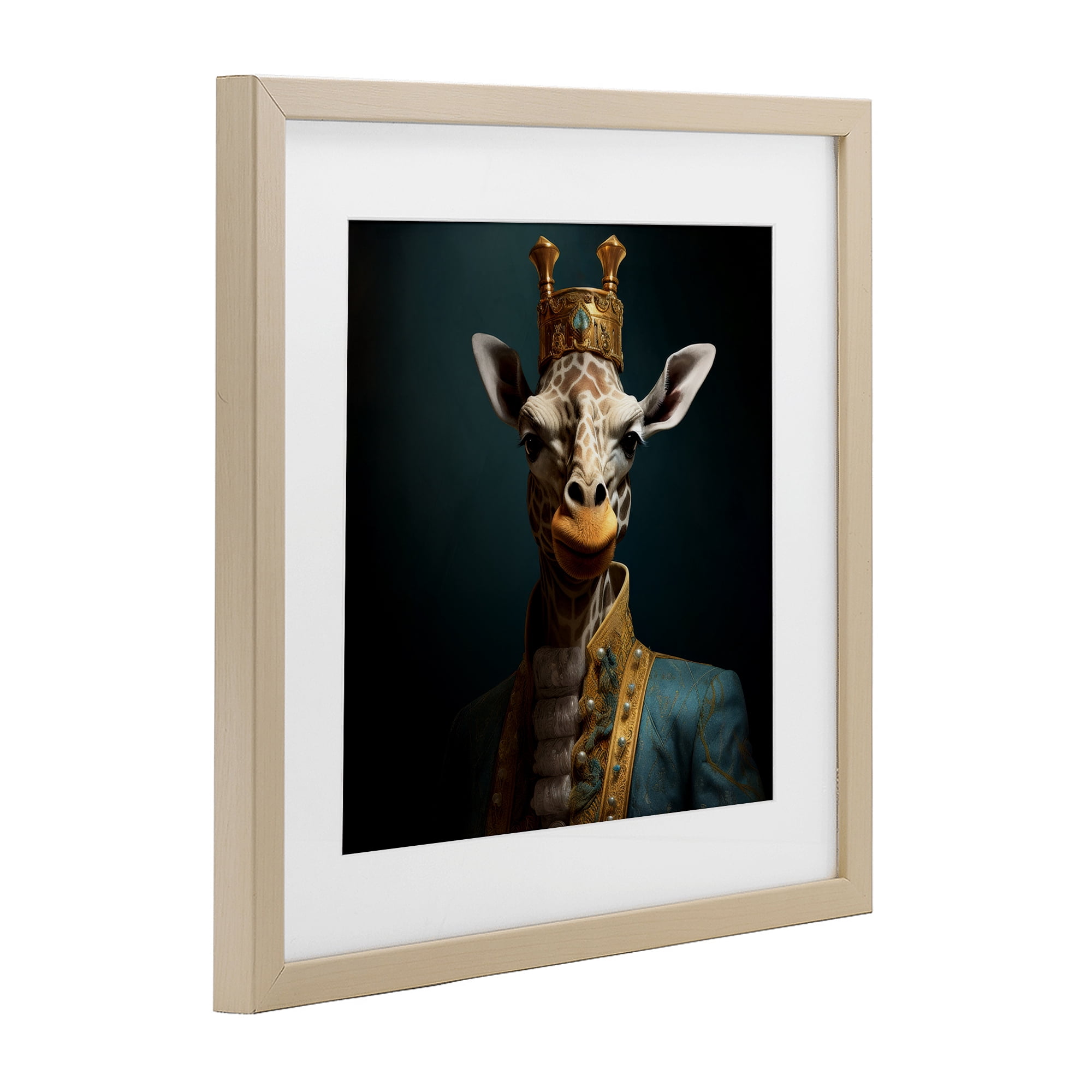 Stupell Industries Giraffe Gaze in Regal Crown Birch Framed Print Under Glass, design by Lazar Studio