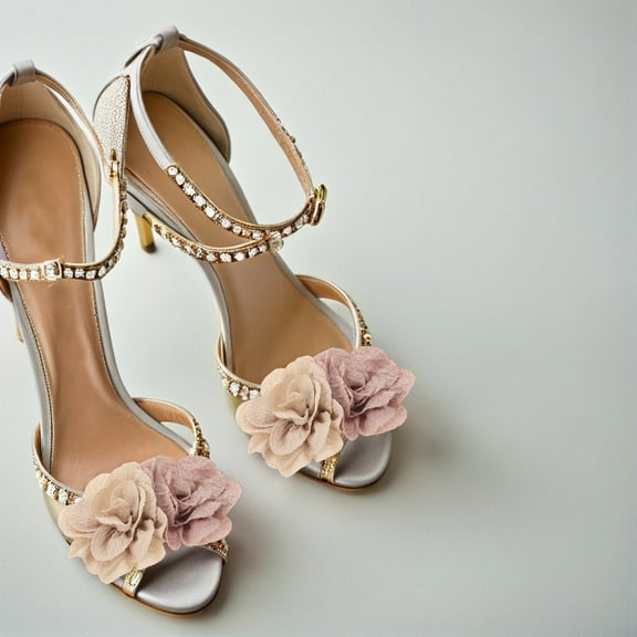 STOBOK 1Pair Multicolor Fabric Peony Shoe Charms Clip on Floral Decorations for High Heels