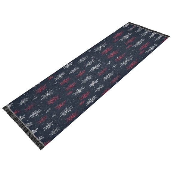 Vintage Modern Runner Rug,Non Slip Machine Washable 72"x23.5" Polyester Material Pet-Friendly Durable,Applicable to Entryway Rug Living Room Rug Military Blue Background