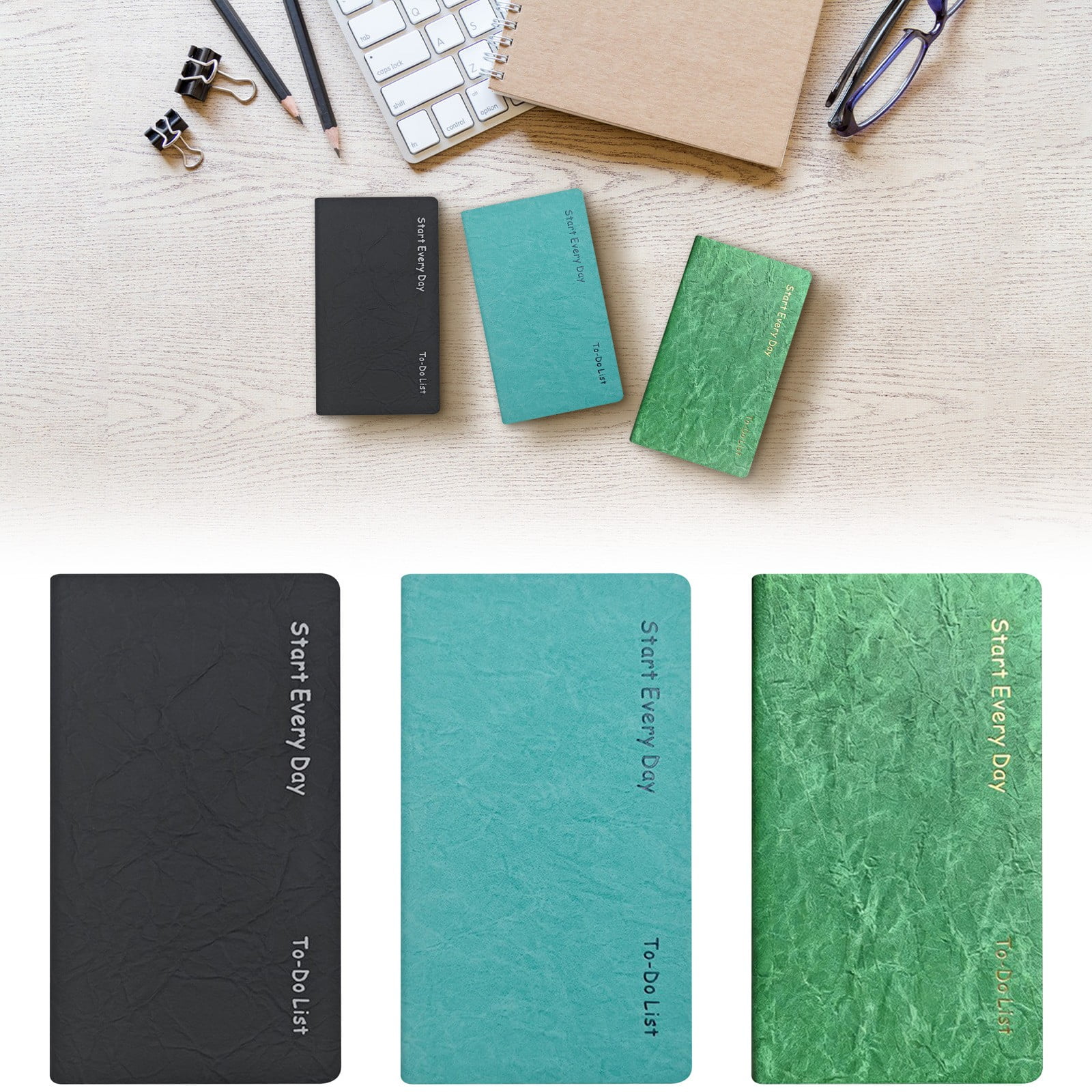 A6 Soft PU Leather To Do List Notebook, Mini Pocket Daily Task Planner Journal, Textured Cover Lined Notepad, Portable Compact Goal Tracking Memo Book, Stylish Daily Schedule Organizer
